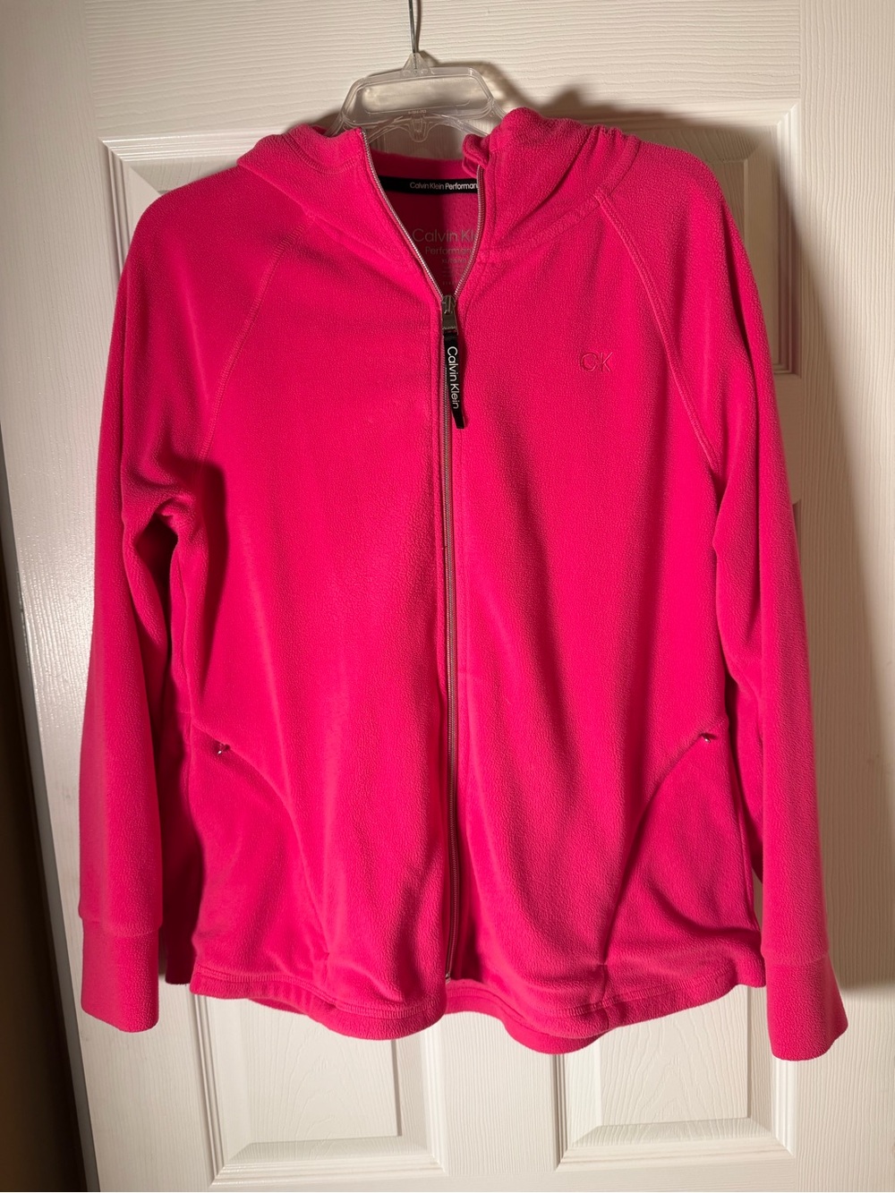 Calvin Klein Hot Pink Fleece Zip-Up Hoodie Jacket XL